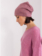 Prašná fialová zimná čiapka s kašmírom