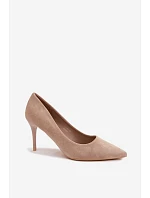 Umelé kožené podpätky Suede Beige Tropessa