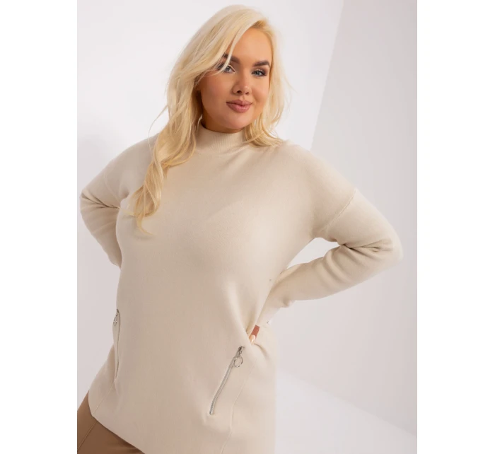 Sweter PM SW model 18949260 jasny beżowy - FPrice Sweter PM SW model 18949260 jasny beżowy - FPrice