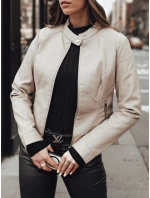 Dámská přechodná kožená bunda béžová Dstreet model 21981892 - FashionStreet