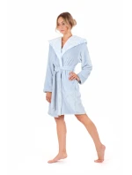 Dámsky župan Flora s kapucňou krátky 4856 Jednofarebný ľadovo modrý - Vestis Dámsky župan Flora s kapucňou krátky 4856 Jednofarebný ľadovo modrý - Vestis