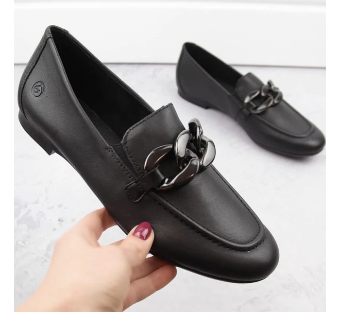 Remonte W RKR645 čierna kožená pohodlná poltopánka na retiazke Remonte W RKR645 čierna kožená pohodlná poltopánka na retiazke