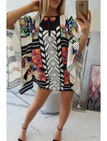 Netopierie šaty s viazaním v páse bielej