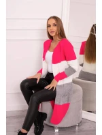 Pruhovaný sveter malinová + ružová