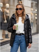 Kurtka damska przejściowa pikowana z kapturem czarna model 22342182 - FashionStreet