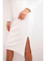 Dámský komplet bavlněný pruhovaný top a tužková sukně ecru