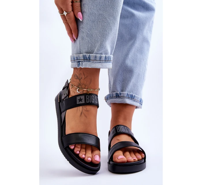 Damskie Płaskie Sandały Big Star LL274938 Czarne