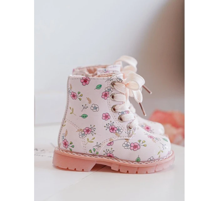 Ocieplane Botki Dziecięce Na Suwak Różowe Dolida Ocieplane Botki Dziecięce Na Suwak Różowe Dolida