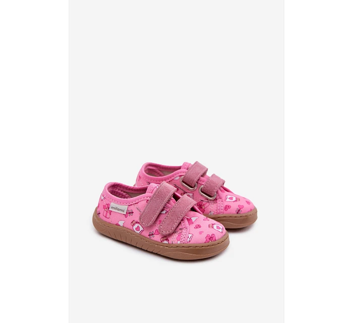 Dětské dívčí barefoot pantofle Růžové model 22100987 - Milami