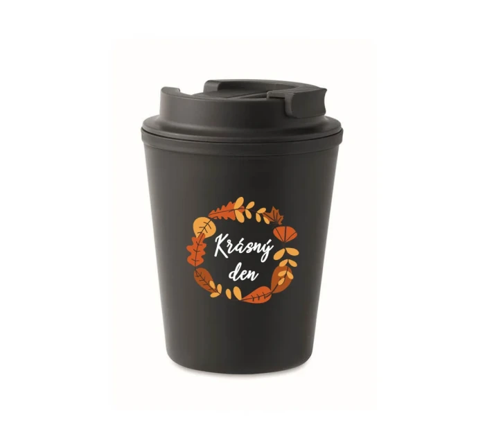 KRÁSNÝ DEN (PODZIM) - černý termohrnek 300 ml KRÁSNÝ DEN (PODZIM) - černý termohrnek 300 ml