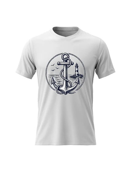 Dámske bavlnené tričko s potlačou - Sailor - biele Dámske bavlnené tričko s potlačou - Sailor - biele