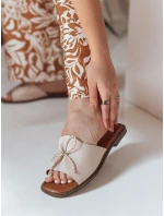 Dámské žabky s mašlí beige Dstreet model 21984613 - FashionStreet