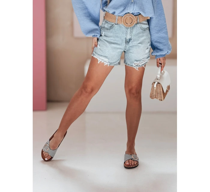 Dámské džínové šortky s páskem ON modré Dstreet model 21987629 - FashionStreet