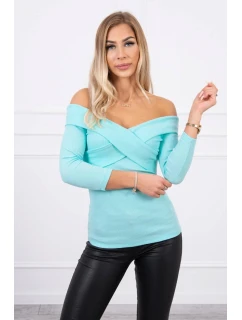 Halenka s model 21753072 výstřihem mátová - K-Fashion