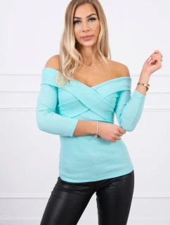 Halenka s model 21753072 výstřihem mátová - K-Fashion