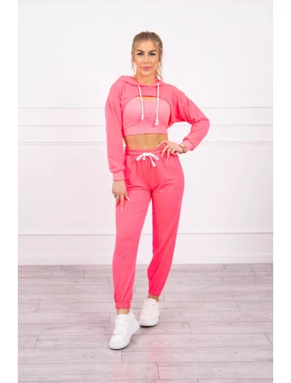 Bavlnená 3dielna sada ružová neónová