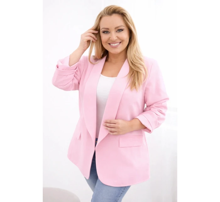 Dámske elegantné Plus veľkosť bunda Sugar Pink