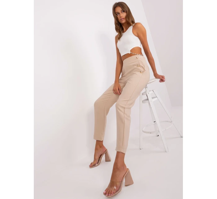 Spodnie TW SP model 18728137 jasny beżowy - FPrice Spodnie TW SP model 18728137 jasny beżowy - FPrice