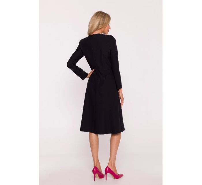 model 21319063 Šaty s mašlí černé - STYLOVE