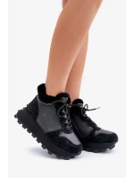 Dámske kožené tenisky s kožušinou na platforme Big Star OO274A329 black Dámske kožené tenisky s kožušinou na platforme Big Star OO274A329 black