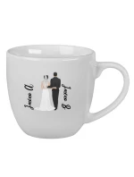 Personalizovaný keramický hrnek 400 ml s novomanželským párem