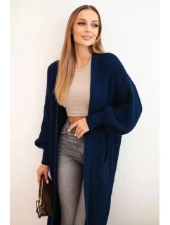 Dlhý sveter 34855 tmavo modrý - Kesi