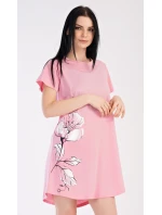 Dámská noční košile s krátkým rukávem model 18831621 - Vienetta Dámská noční košile s krátkým rukávem model 18831621 - Vienetta