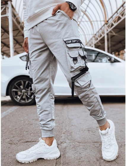 Pánske bojové nohavice šedé FashionStreet UX4219