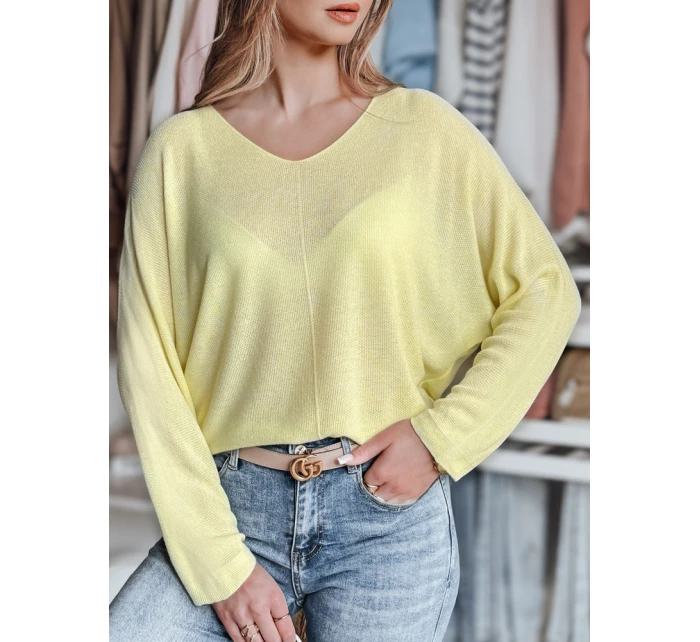 Dámsky oversize sveter NORVAN lemon FashionStreet MY2456