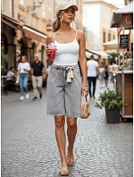 Dámske šedé džínsové šortky FashionStreet SY0510