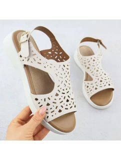 Dámské krémové ažurové sandály Sergio model 21905046 - LEONE