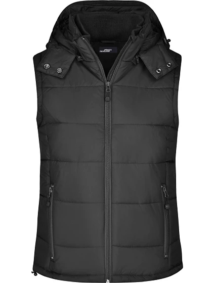 JN Dámská prošívaná vesta s kapucí 02. black model 22494829 - Daiber JN Dámská prošívaná vesta s kapucí 02. black model 22494829 - Daiber