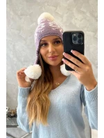 Dámská klapka na uši světle fialová model 20536199 - K-Fashion Dámská klapka na uši světle fialová model 20536199 - K-Fashion