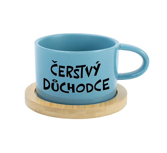 ČERSTVÝ DŮCHODCE - modrý hrníček makronka 200 ml