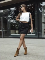 Dámska mini sukňa QUILLA čierna FashionStreet CY0462 Dámska mini sukňa QUILLA čierna FashionStreet CY0462