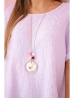 Mušelínová halenka s náhrdelníkem světle fialová Mušelínová halenka s náhrdelníkem světle fialová