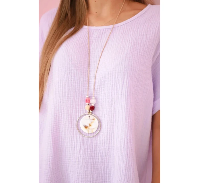 Mušelínová halenka s náhrdelníkem světle fialová Mušelínová halenka s náhrdelníkem světle fialová