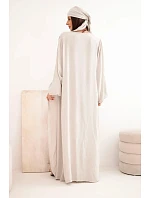 Dámsky viskózový 4-dielny set v boho štýle tmavobéžovej farby