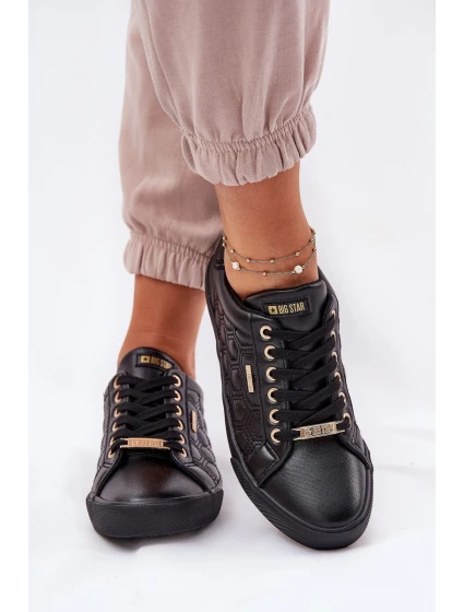 Trampki Damskie Z Eko Skóry Big Star RR274323 Czarne Trampki Damskie Z Eko Skóry Big Star RR274323 Czarne