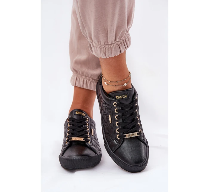 Trampki Damskie Z Eko Skóry Big Star RR274323 Czarne Trampki Damskie Z Eko Skóry Big Star RR274323 Czarne