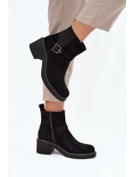 Dámské kotníkové boty na s přezkou černé model 21707424 - Boto Dámské kotníkové boty na s přezkou černé model 21707424 - Boto