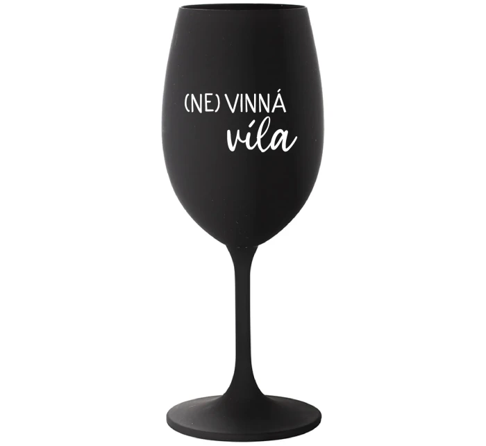 (NE)VINNÁ VÍLA - čierny pohár na víno 350 ml (NE)VINNÁ VÍLA - čierny pohár na víno 350 ml