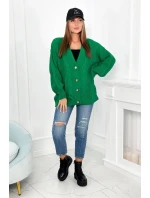 Svetr na knoflíky s model 20612390 rukávy zelený - Kesi