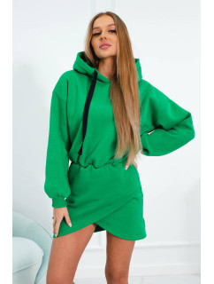 Zateplené šaty s obálkovým dnom svetlo zelené