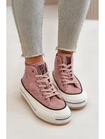 Zateplené dámske tenisky na platforme z eko kože Big Star Pink Zateplené dámske tenisky na platforme z eko kože Big Star Pink