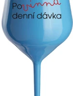 POVINNÁ DENNÍ DÁVKA - modrá nerozbitná sklenice na víno 470 ml