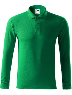 Pique Polo LS polokošile pánská středně zelená