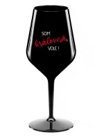 I AM A QUEEN, VOLE! - čierny nerozbitný pohár na víno 470 ml