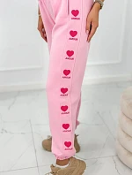 Bavlnené nohavice Amour ružový