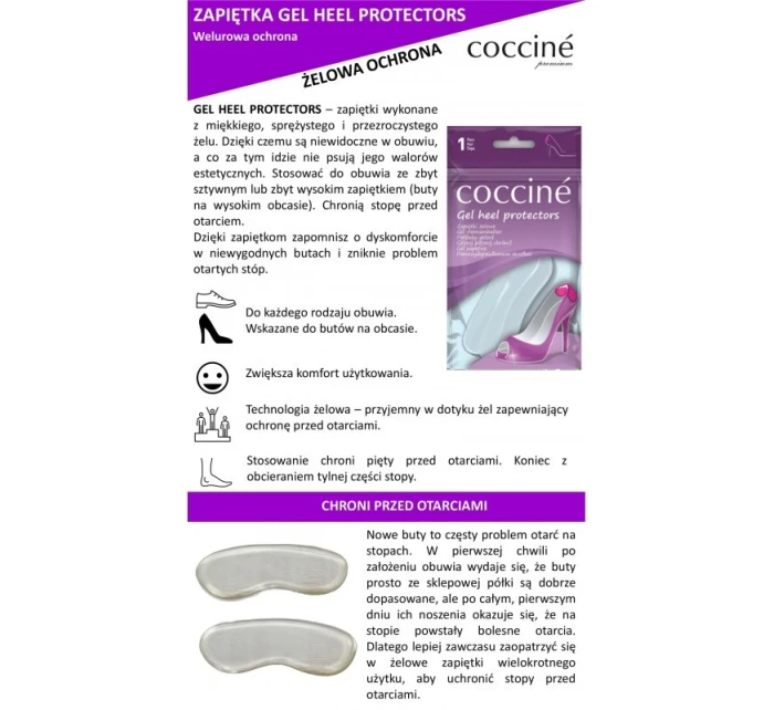 Coccine Gel Heel Protectors Zapiętki Żelowe